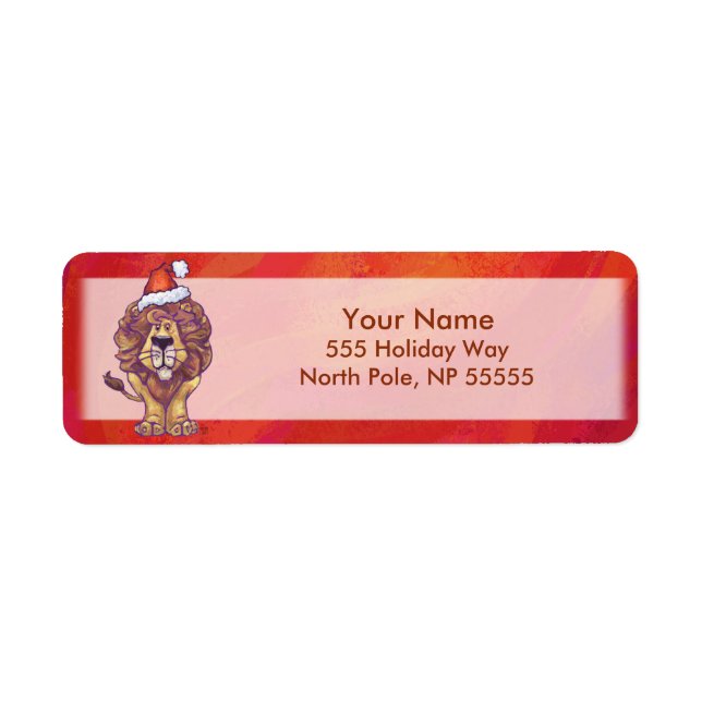 Löwenweihnacht auf Rot (Vorne)