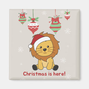 Löwenweihnachtsschnee Wintertiere Lions Magnet