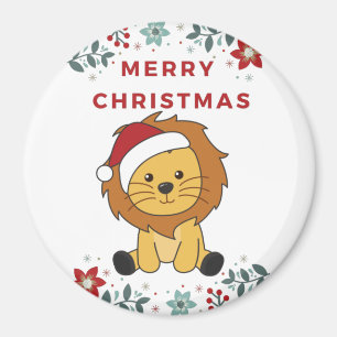 Löwenweihnachtsschnee Wintertiere Lions Magnet