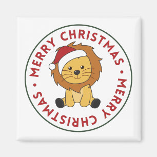 Löwenweihnachtsschnee Wintertiere Lions Magnet