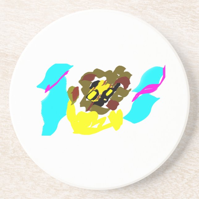 Löwenwellenkunst Getränkeuntersetzer (Vorne)
