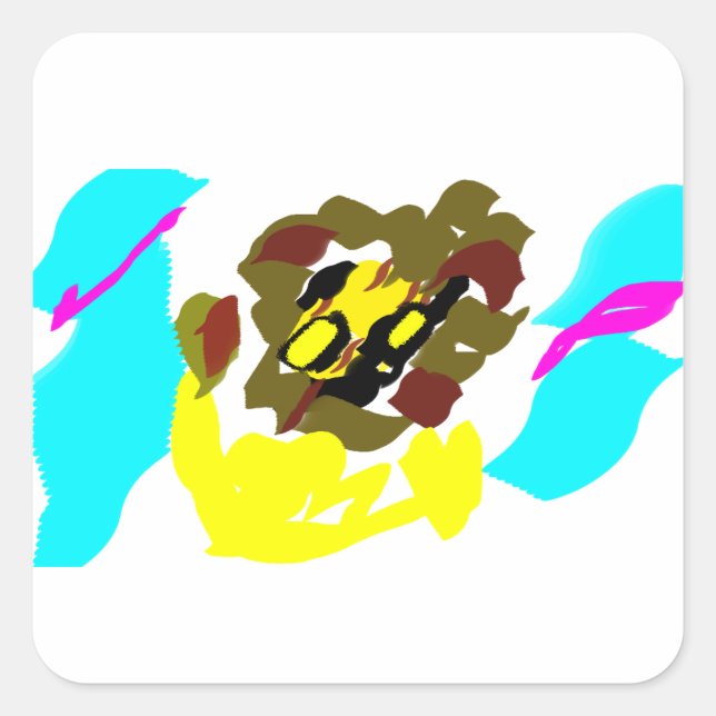 Löwenwellenkunst Quadratischer Aufkleber (Vorderseite)