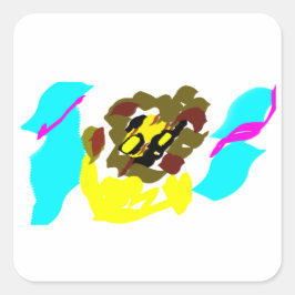 Löwenwellenkunst Quadratischer Aufkleber