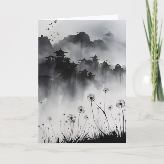 Löwenzahn - Aquarellblumen Karte (Vorderseite)