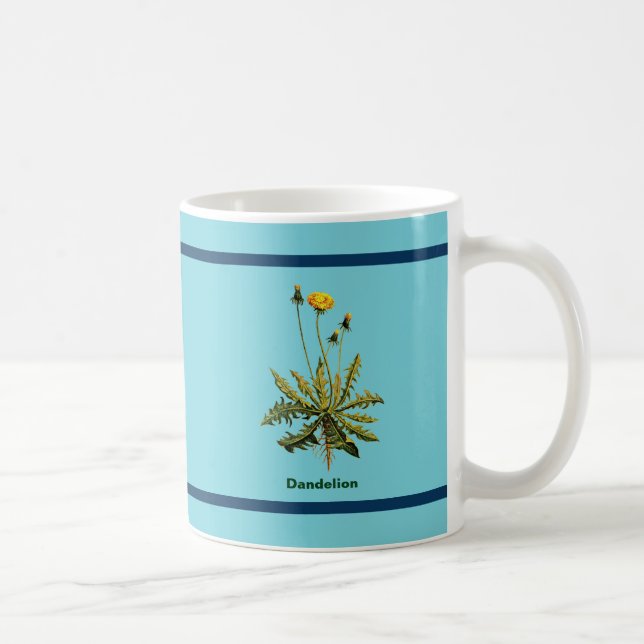 Löwenzahn auf Blau Tasse (Rechts)