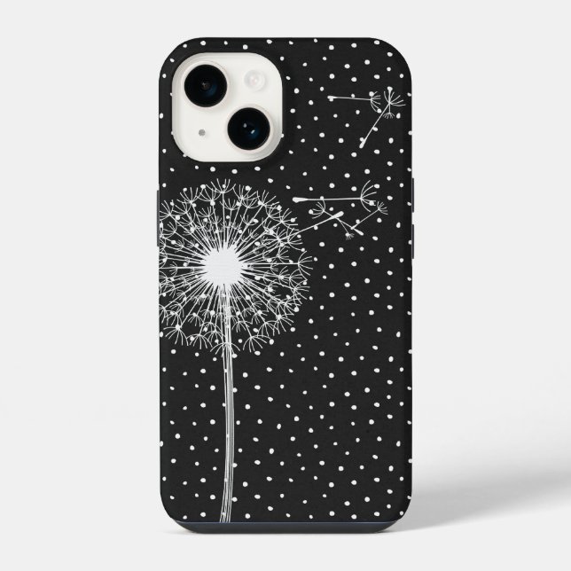 Löwenzahn auf Punkten  iPhone Hülle (Rückseite)
