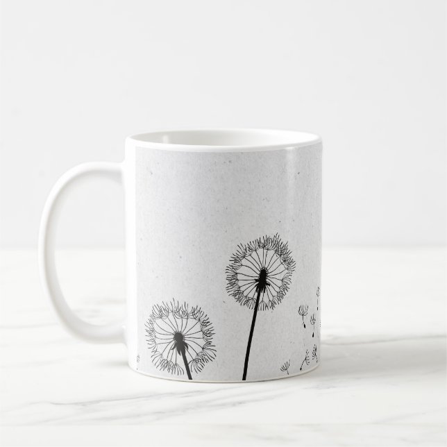 Löwenzahn Blumen Pappus Sporen Grau Kaffeetasse (Links)