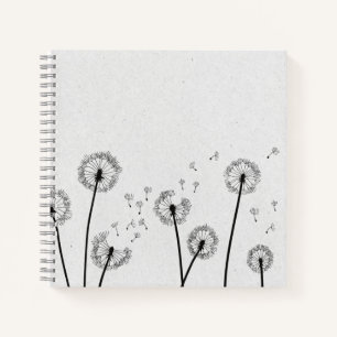 Löwenzahn Blumen Pappus Sporen Grau Notizbuch