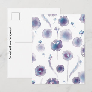 Löwenzahn-Blumenhintergrund, Wasserfarbe Grafik Postkarte