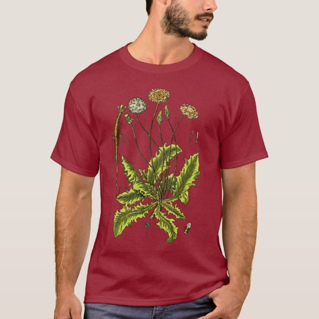 Löwenzahn-botanische Illustration T-Shirt (Vorderseite)