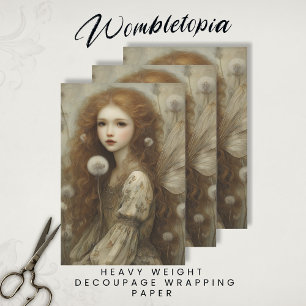 Löwenzahn Feen Wald Fantasy Wasserfarben Kunst Geschenkpapier Set