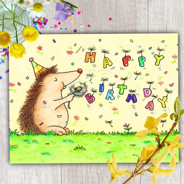 Löwenzahn Geburtstag Postkarte (Von Creator hochgeladen)