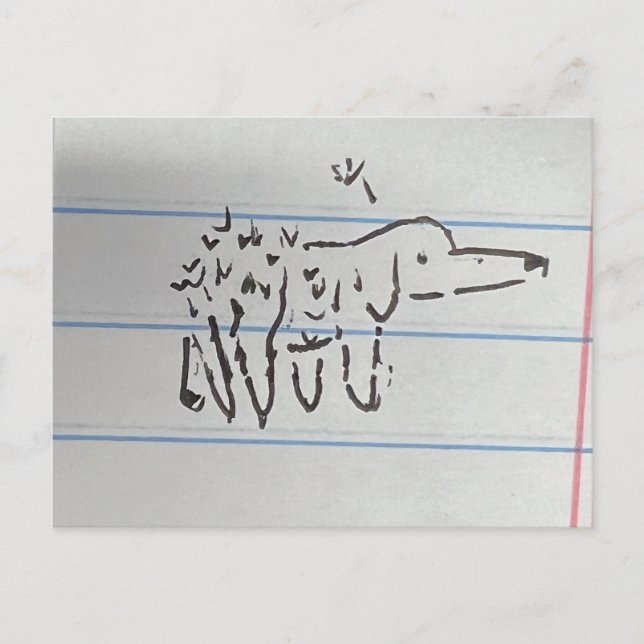 Löwenzahn Hund Postkarte (Vorderseite)