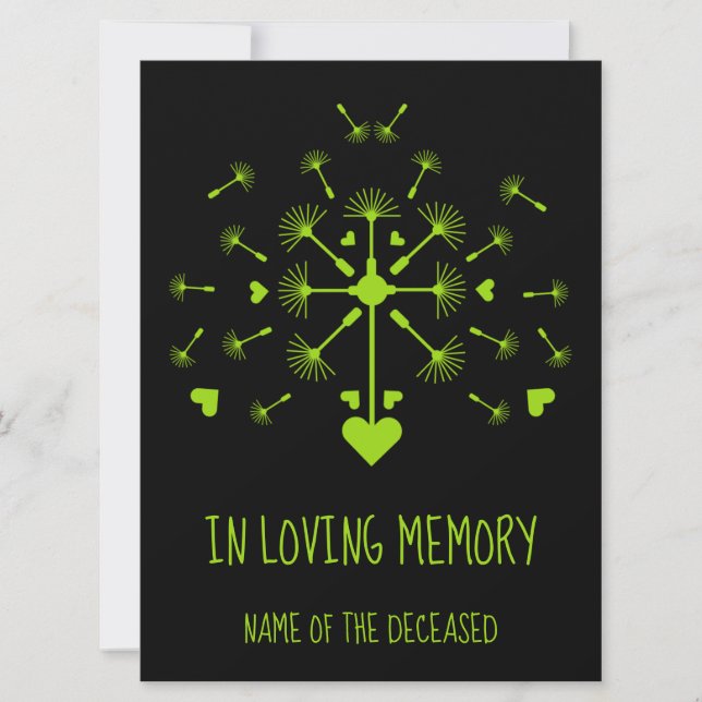 Löwenzahn im Wind in der Erinnerung Karte (Vorderseite)