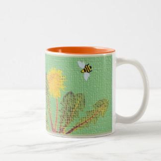Löwenzahn-Kaffee-Tasse Zweifarbige Tasse