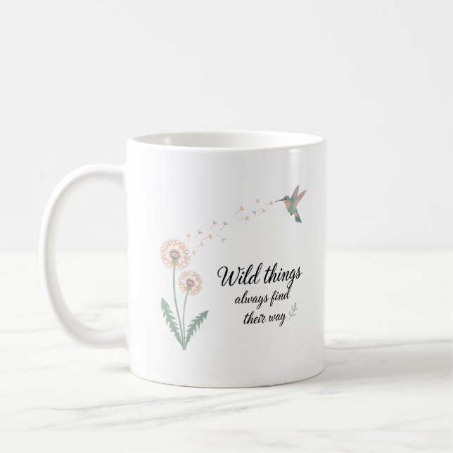 Löwenzahn Kolibri Inspirationsdesign Kaffeetasse (Links)