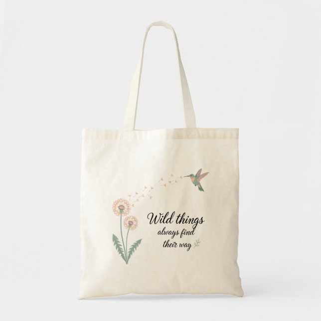 Löwenzahn Kolibri Inspirationsdesign Tragetasche (Vorne)