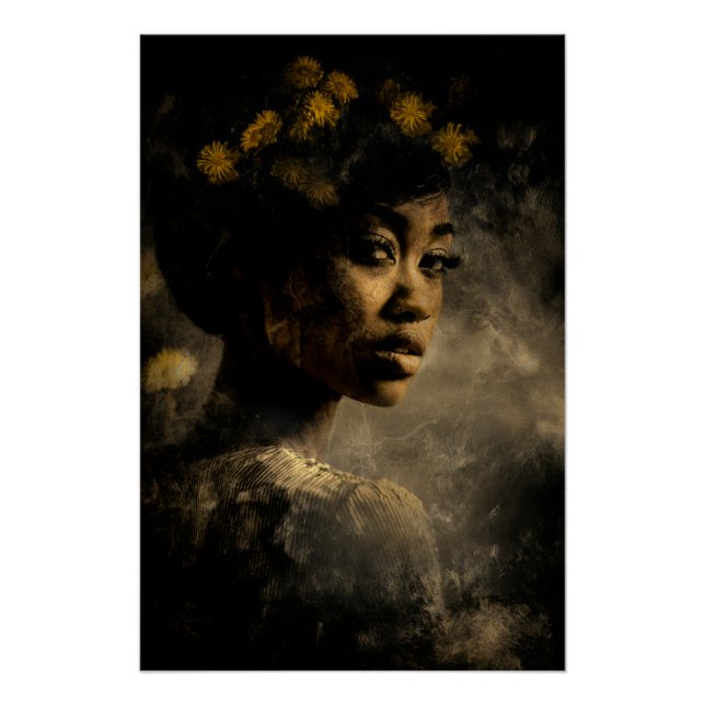 Löwenzahn Krone Melanin Glow Porträt Poster (Vorderseite)
