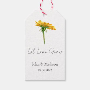 Löwenzahn   Lass Liebe wachsen Hochzeitssamen  Geschenkanhänger