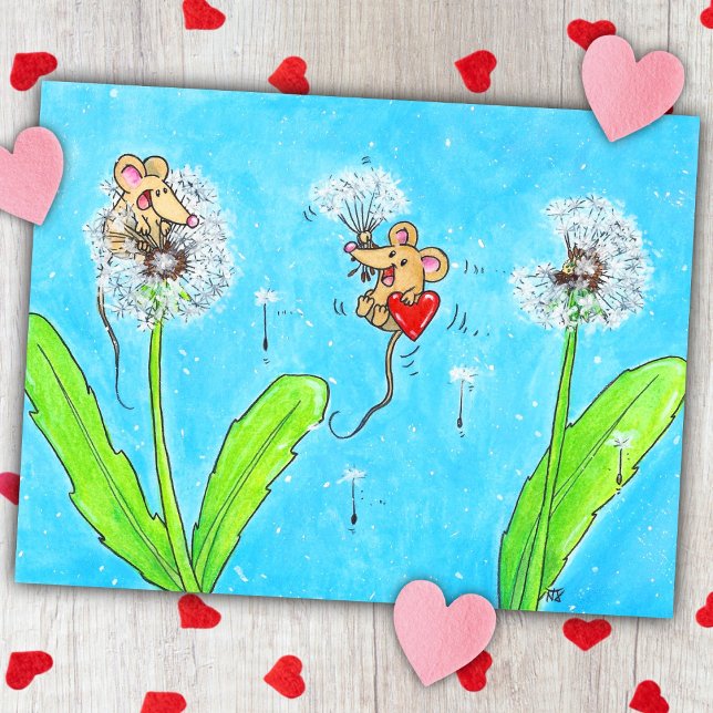 Löwenzahn Mäuse  Postkarte (Von Creator hochgeladen)