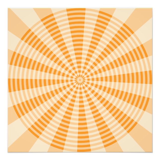 Löwenzahn, Orange Spirale, Boho-Abstrakte Kunst Fotodruck (Vorne)