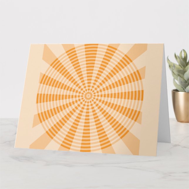 Löwenzahn, orange Spirale, Boho-Abstrakte Kunst Karte (Kleine Pflanze)