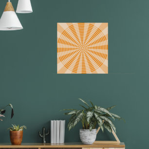 Löwenzahn, orange Spirale, Boho-Abstrakte Kunst Poster