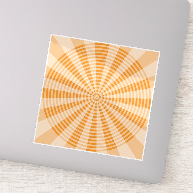 Löwenzahn, Orange Spirale, Boho-Abstraktkunst Aufkleber (Detail)