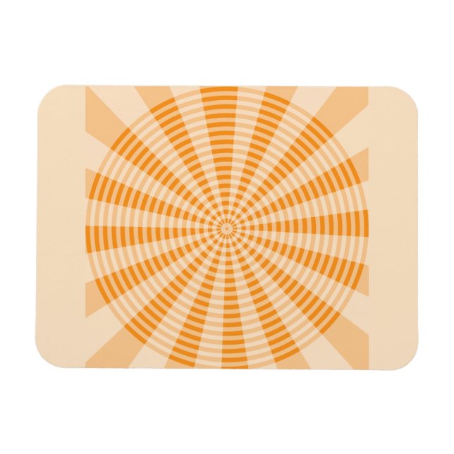 Löwenzahn, Orange Spirale, Boho-Abstraktkunst Magnet (Horizontal)