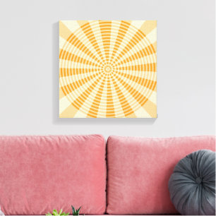 Löwenzahn, Oranges Spiral, Boho-Abstrakte Kunst Leinwanddruck