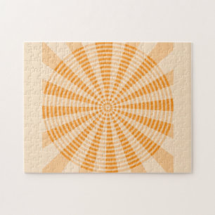 Löwenzahn, Oranges Spiral, Boho-Abstrakte Kunst Puzzle