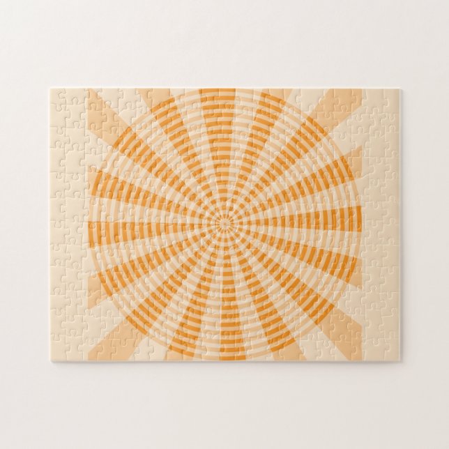 Löwenzahn, Oranges Spiral, Boho-Abstrakte Kunst Puzzle (Horizontal)