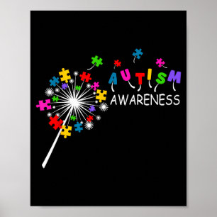 Löwenzahn-Puzzleteil Autismus-Bewusstsein Kinder M Poster