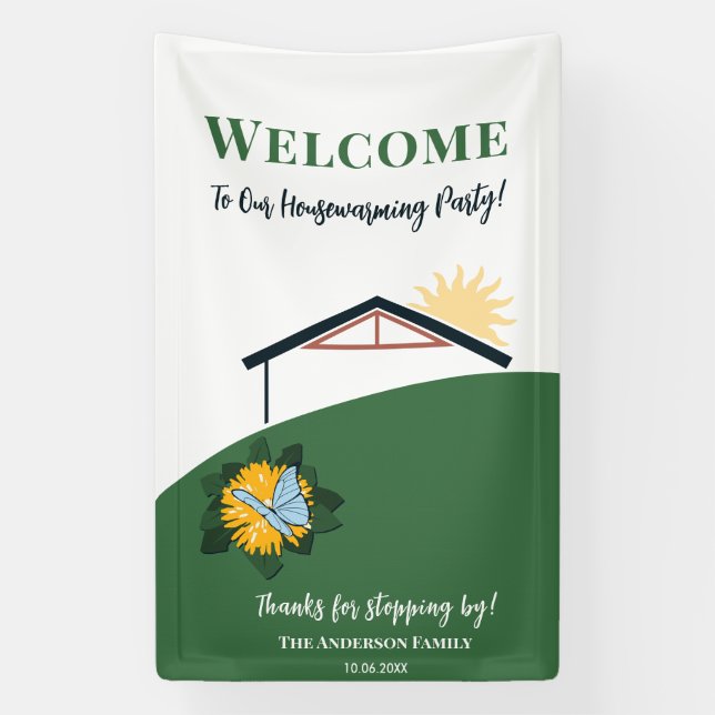 Löwenzahn Schmetterling Willkommen auf unserer neu Banner (Vertikal)