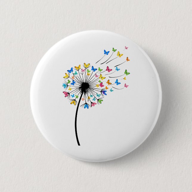 Löwenzahn Schmetterlingsblüte Button (Vorderseite)