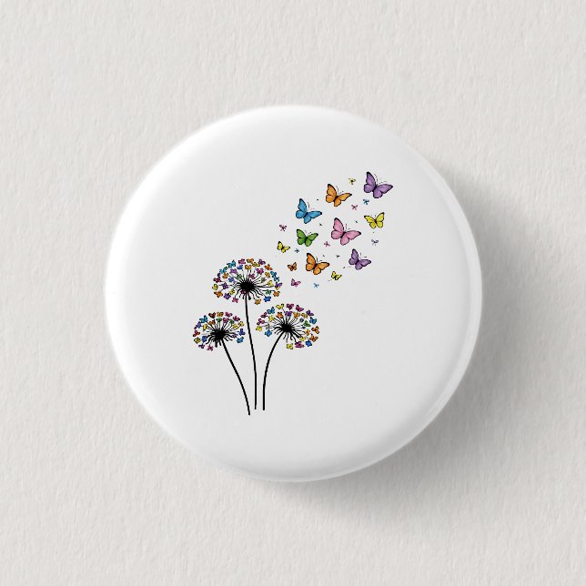 Löwenzahn Schmetterlingsblüte Button (Vorderseite)