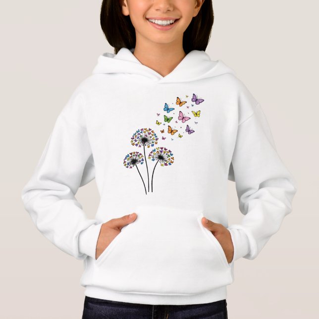 Löwenzahn Schmetterlingsblüte Hoodie (Vorderseite)
