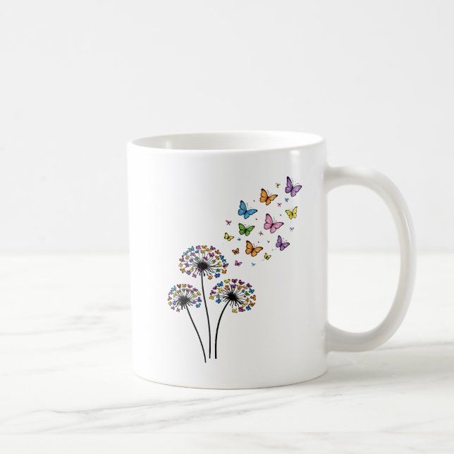 Löwenzahn Schmetterlingsblüte Kaffeetasse (Rechts)