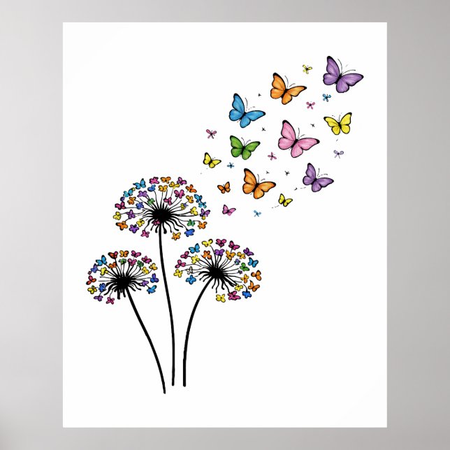 Löwenzahn Schmetterlingsblüte Poster (Vorne)