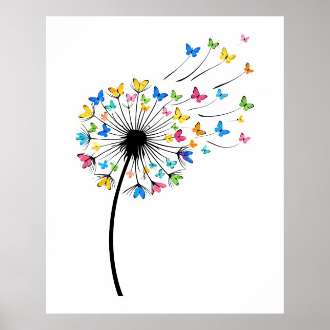 Löwenzahn Schmetterlingsblüte Poster (Vorne)