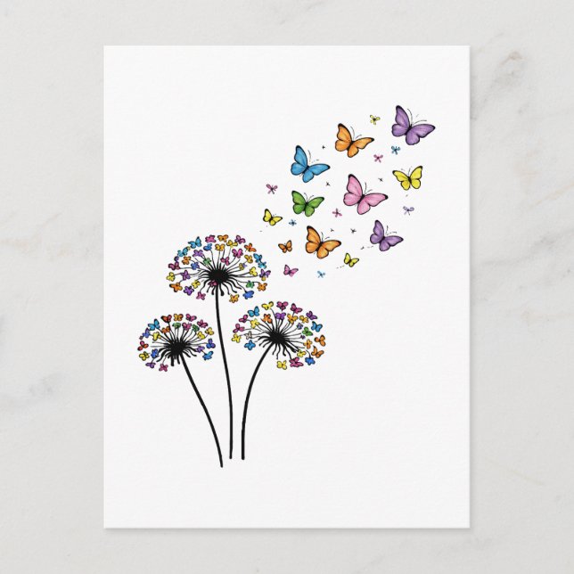 Löwenzahn Schmetterlingsblüte Postkarte (Vorderseite)