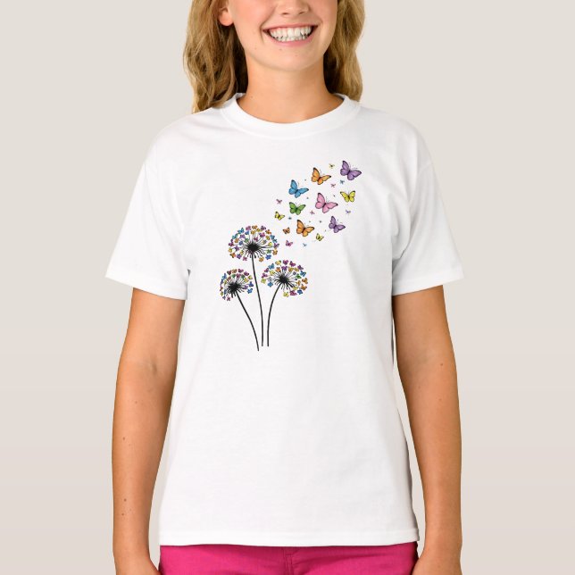 Löwenzahn Schmetterlingsfluss T-Shirt (Vorderseite)