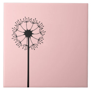 Löwenzahn-schwarzes Blumen Fliese