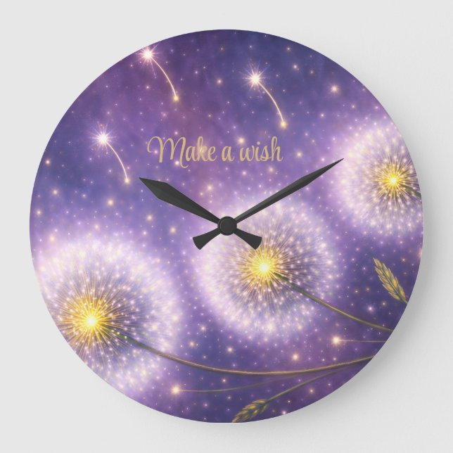Löwenzahn-Träume, Wunschblumen machen einen Wunsch Große Wanduhr (Vorderseite)