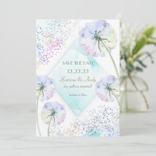Löwenzahn und Glitter Hochzeit Termin vormerken Einladung
