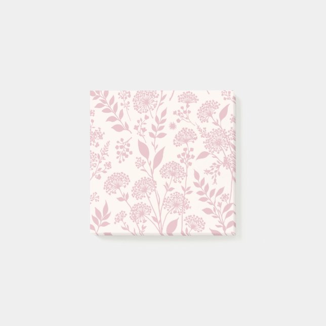 Löwenzahn-Wiese Gedämpfte Rose - Neutral Post-it Klebezettel (Vorderseite)