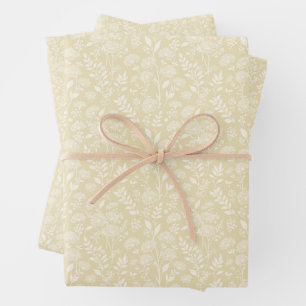 Löwenzahn-Wiese Neutral - Goldenes Weizenfeld Geschenkpapier Set