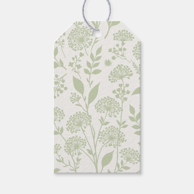 Löwenzahn-Wiese Sanftes Oliven - Neutral Geschenkanhänger (Vorderseite)