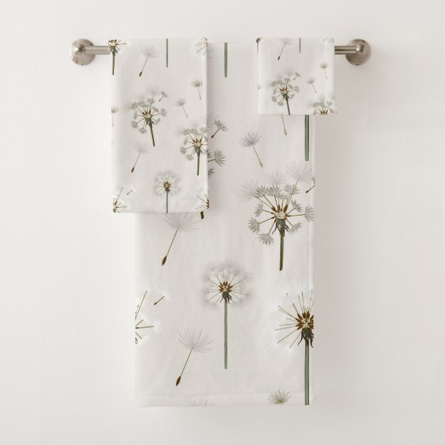 Löwenzahn-Wildblumenmuster Badhandtuch Set (Insitu)