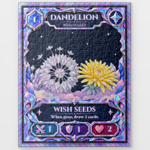 Löwenzahnblüte, Regenbogenfolien-Kunst Puzzle